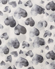 Sciarpa in cotone bianca con stampa a cuori nera - Mya Accessories