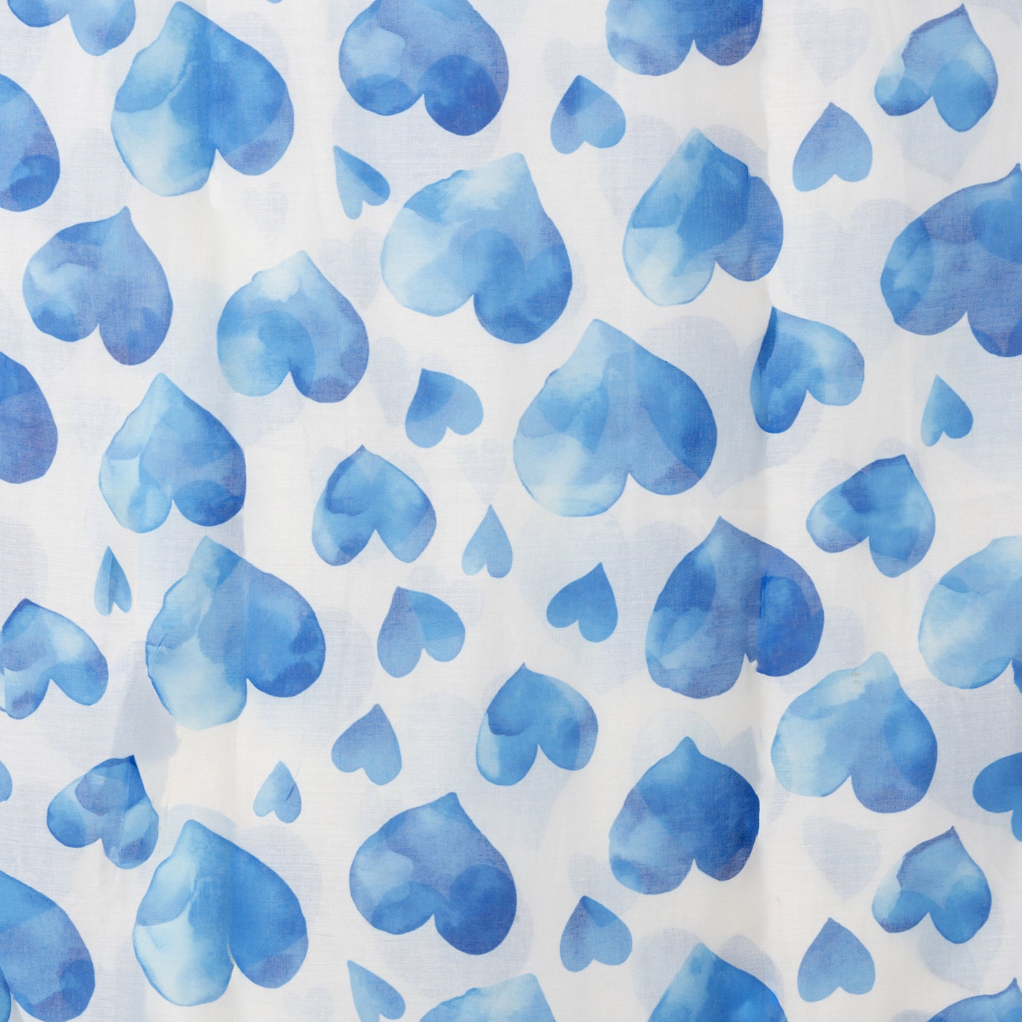 Sciarpa in cotone bianca con stampa a cuori blu - Mya Accessories