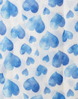 Sciarpa in cotone bianca con stampa a cuori blu - Mya Accessories