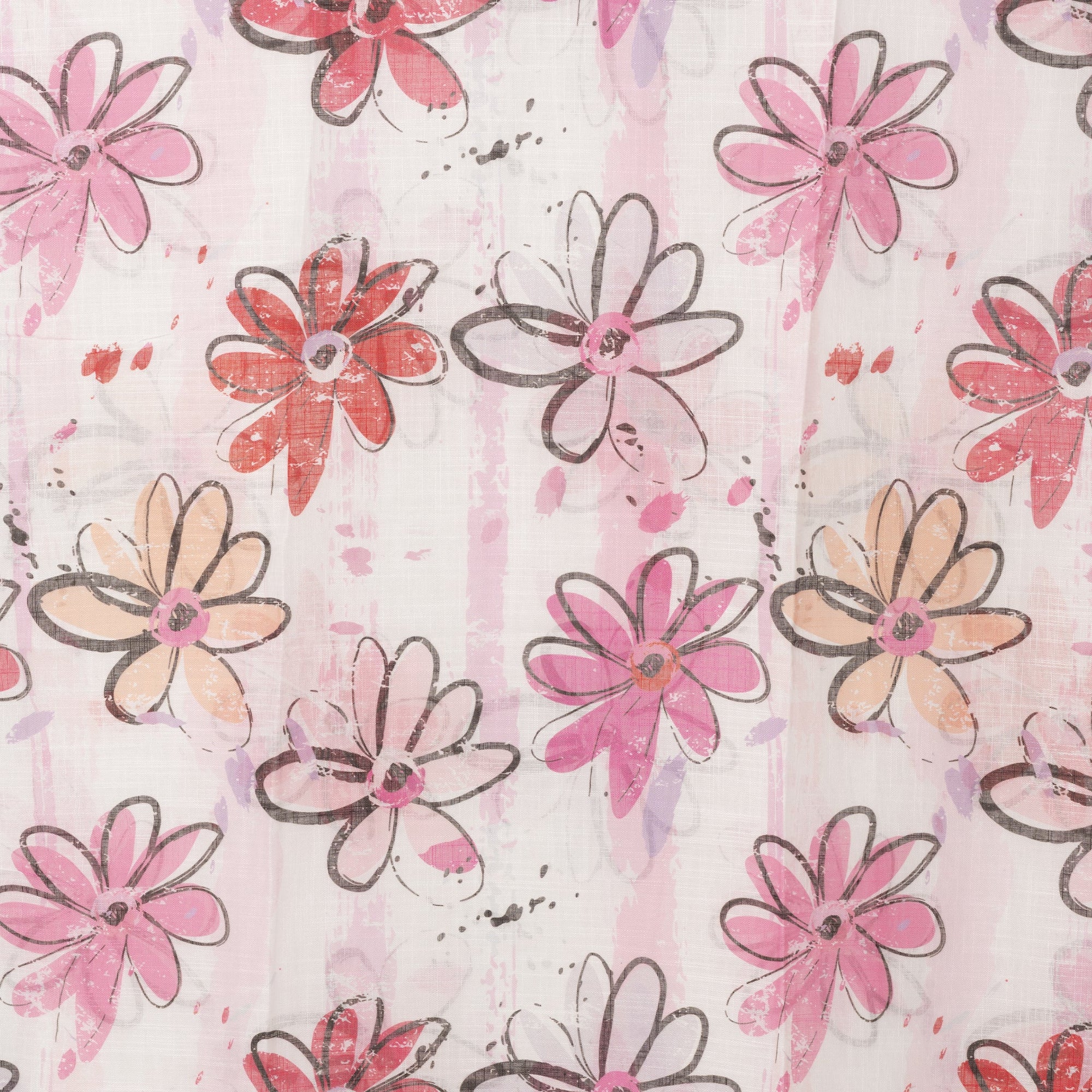 Sciarpa in cotone bianca con stampa a fiori tono rosa - Mya Accessories