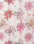 Sciarpa in cotone bianca con stampa a fiori tono rosa - Mya Accessories
