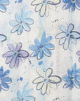 Sciarpa in cotone bianca con stampa a fiori tono blu - Mya Accessories