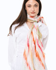 Sciarpa in cotone bianca con stampa multicolore - Mya Accessories