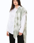 Sciarpa in cotone con stampa a fiore tono verde - Mya Accessories