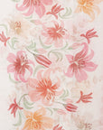 Sciarpa in cotone bianca con stampa floreale tono rosso - Mya Accessories