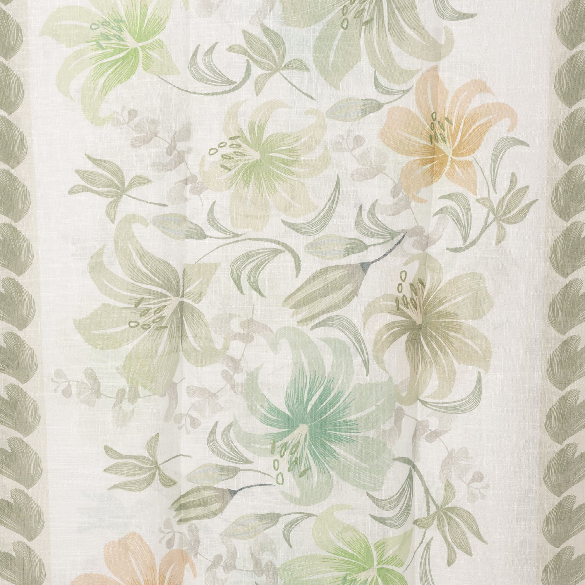 Sciarpa in cotone bianca con stampa floreale tono verde - Mya Accessories