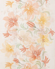 Sciarpa in cotone bianca con stampa floreale tono arancio - Mya Accessories