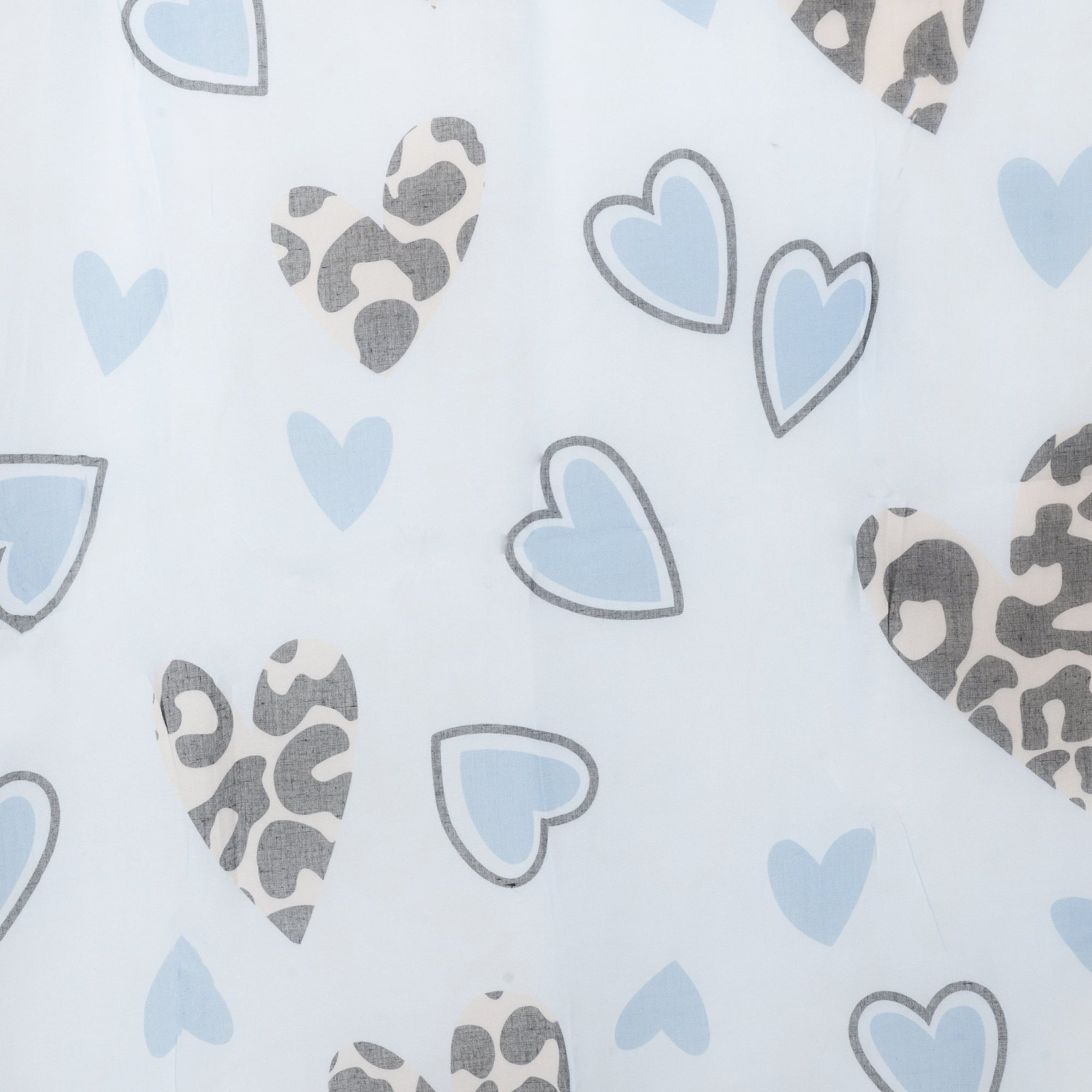 Sciarpa in seta celeste con stampa a cuori animalier - Mya Accessories