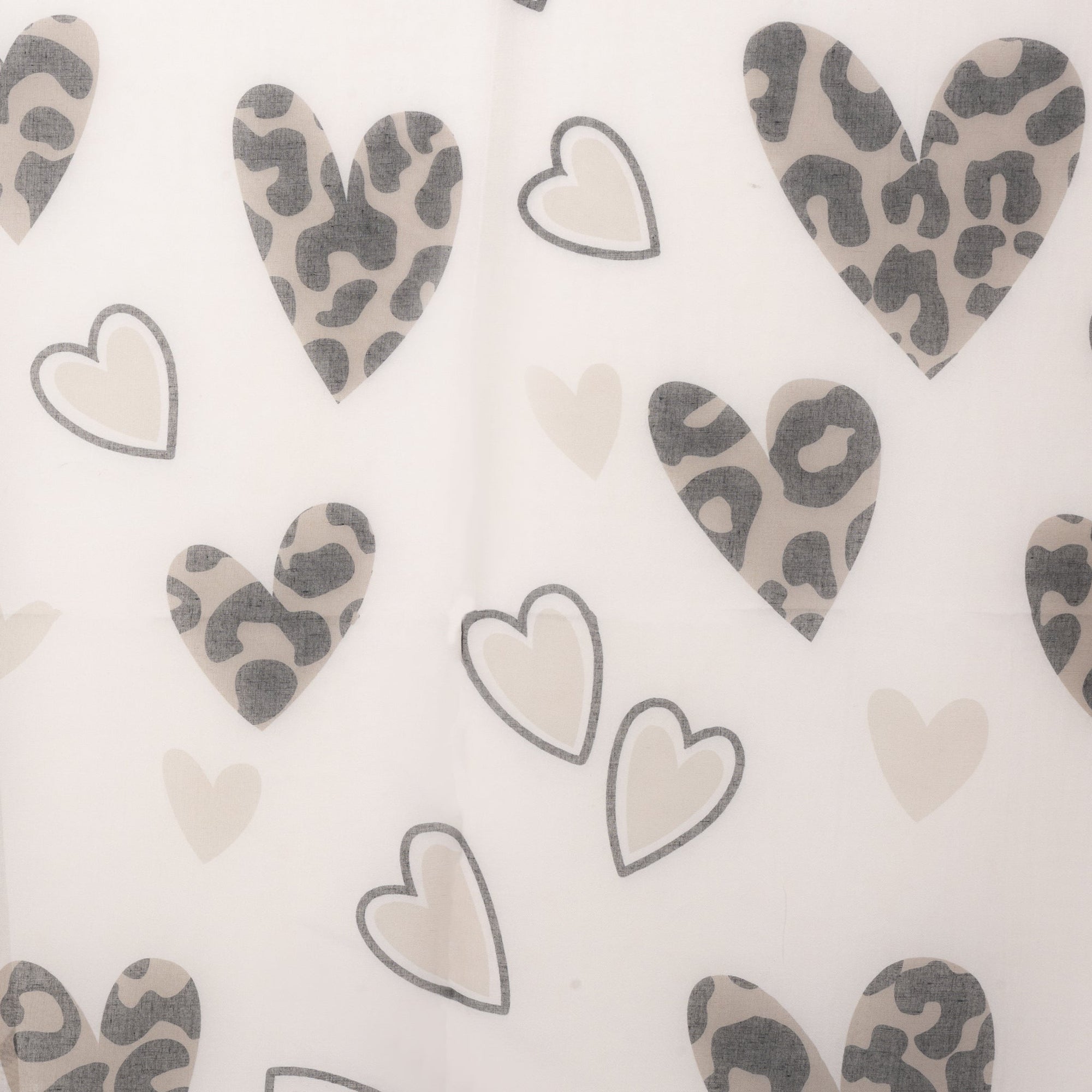 Sciarpa in seta beige con stampa a cuori animalier - Mya Accessories
