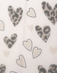 Sciarpa in seta beige con stampa a cuori animalier - Mya Accessories