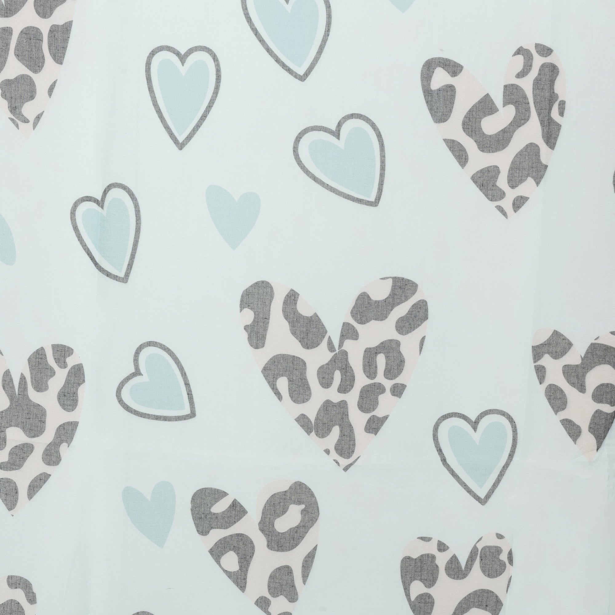 Sciarpa in seta verde acqua con stampa a cuori animalier - Mya Accessories