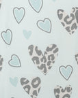 Sciarpa in seta verde acqua con stampa a cuori animalier - Mya Accessories