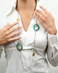 Collana lunga con microcristalli azzurri - Mya Accessories