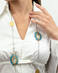 Collana lunga con microcristalli azzurri - Mya Accessories