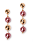 Orecchini balls in acrilico di colore rosa e oro - Mya Accessories