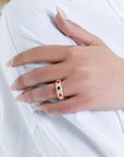 Anello in ottone regolabile smaltato rosa con zirconi multicolore - Mya Accessories