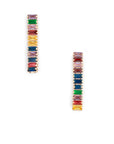 Orecchino pendente con pietre rettangolari in vetro multicolore - Mya Accessories