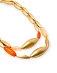 Collana a due fili con inserti arancio - Mya Accessories