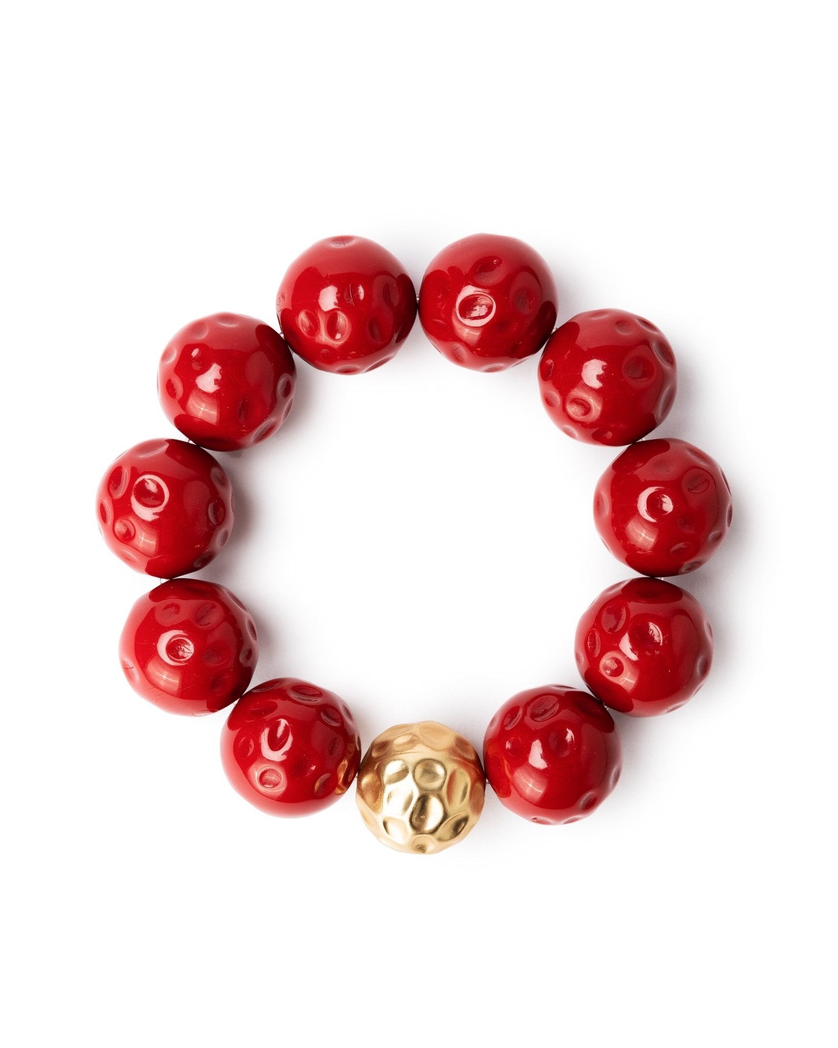 Bracciale con balls elastico, in acrilico rosso - Mya Accessories