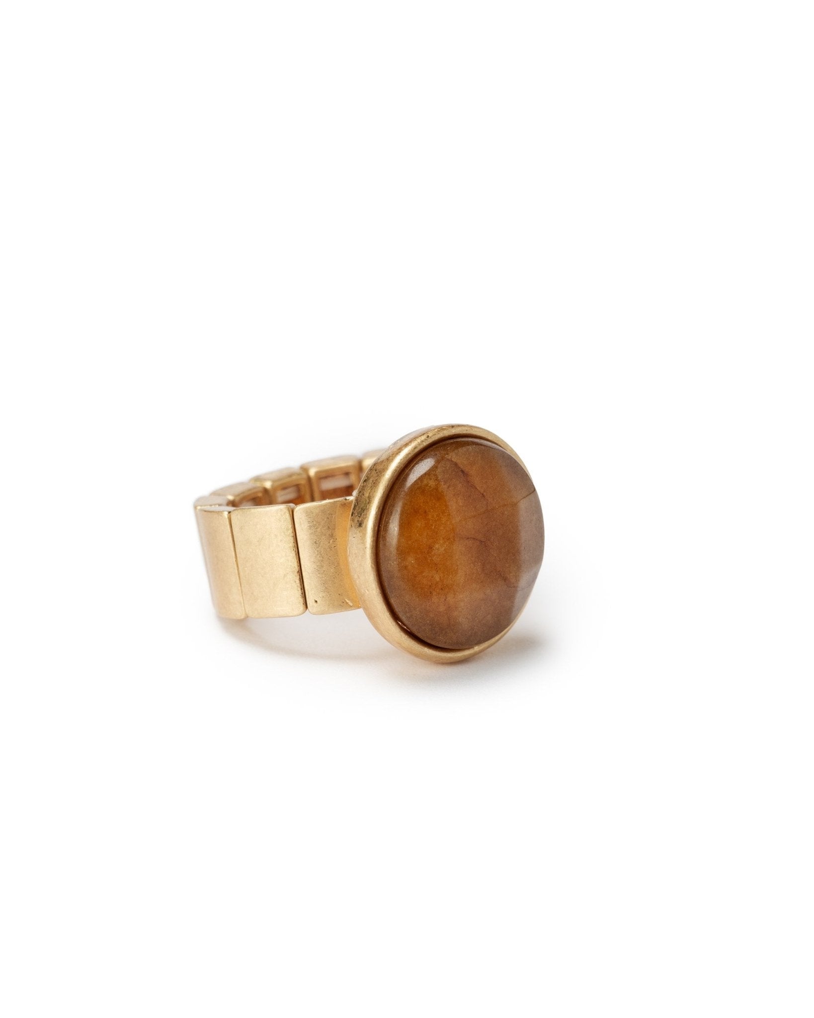 Anello elastico con pietra ambra - Mya Accessories