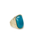 Anello elastico con pietra in resina blu - Mya Accessories