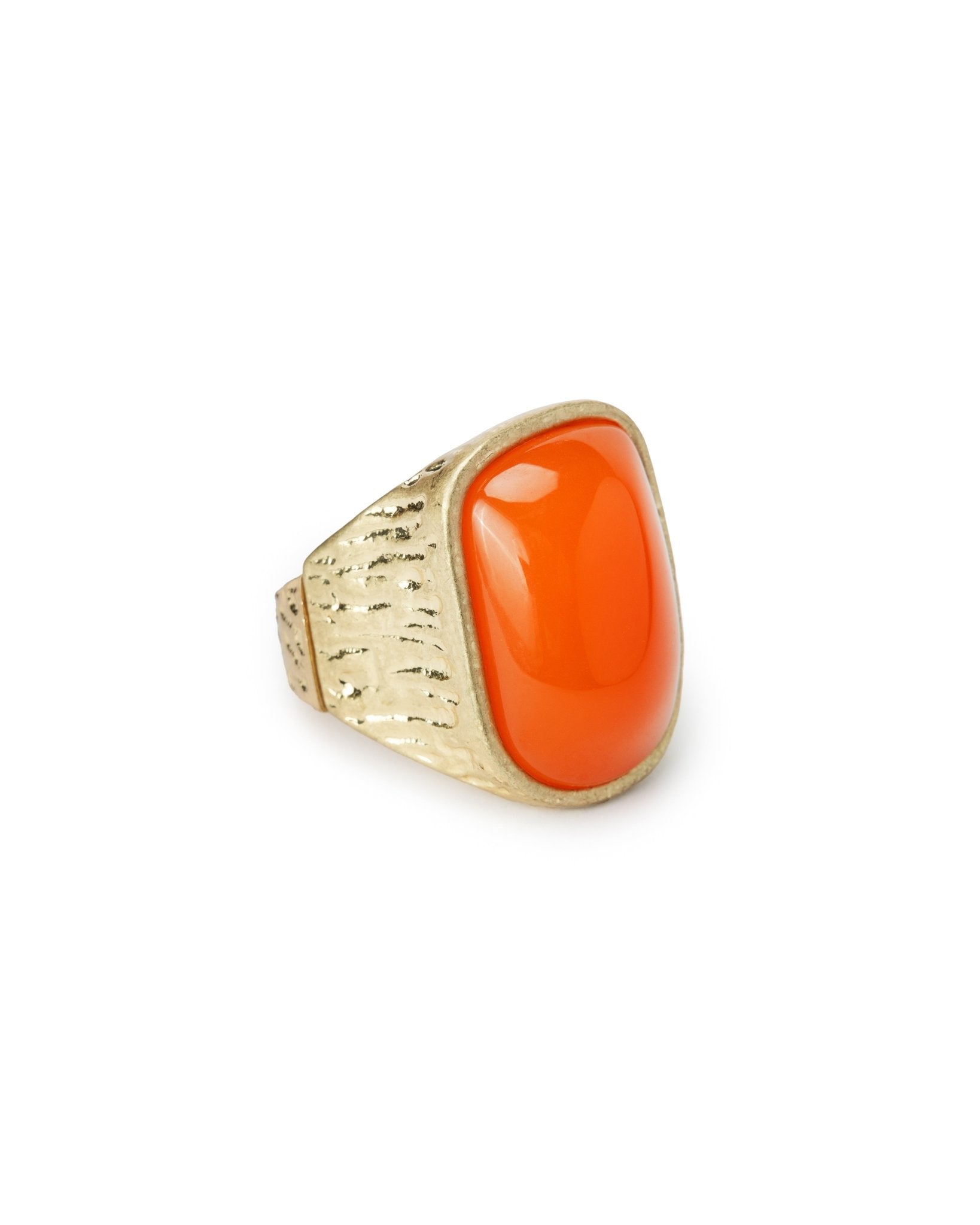 Anello elastico con pietra in resina arancio - Mya Accessories