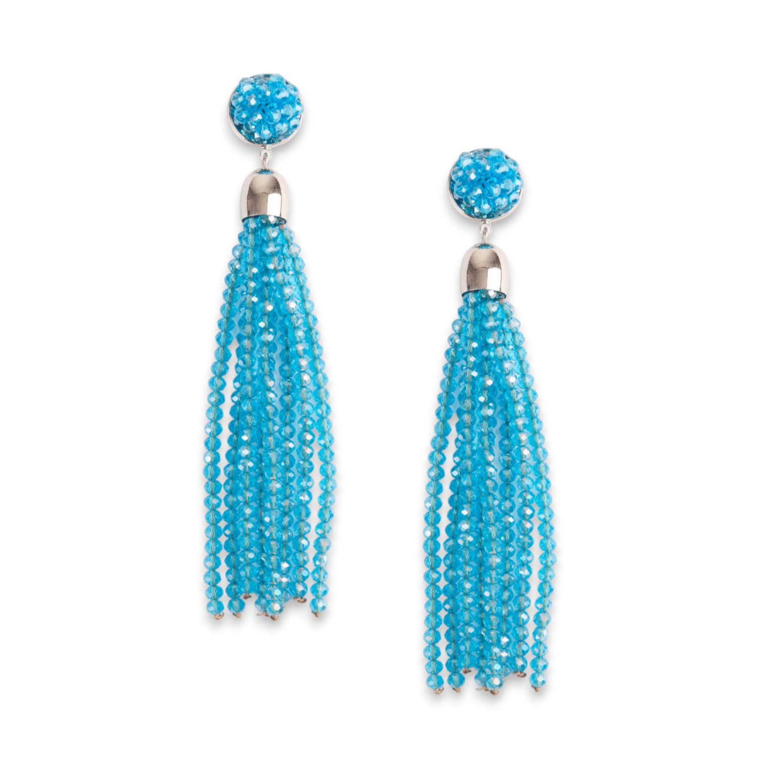 Orecchini pendenti con zirconi e pietra azzurra in argento 925 Orecchini pendenti con zirconi e pietra azzurra in argento 925