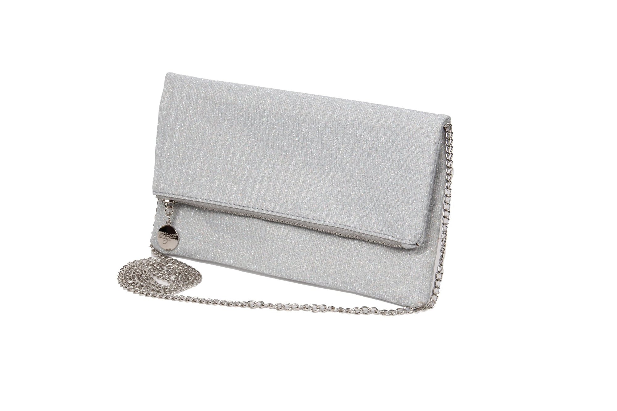 Borsa pochette tessuto argento - Mya Accessories