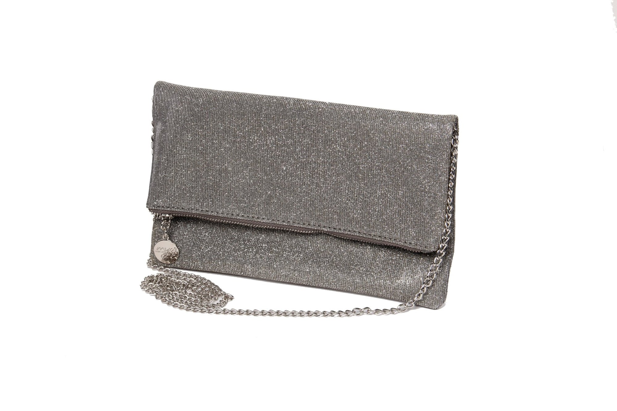 Borsa pochette tessuto grigio scuro - Mya Accessories