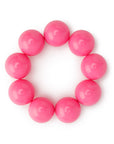 Bracciale con sfere XXL elastico in acrilico rosa - Mya Accessories