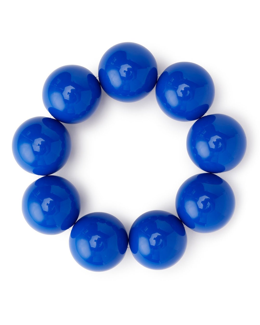 Bracciale con sfere XXL elastico in acrilico blu - Mya Accessories