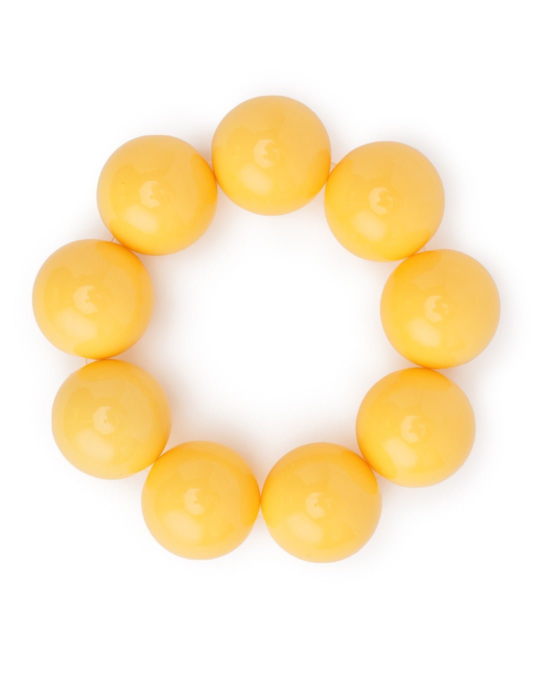 Bracciale con sfere XXL elastico in acrilico giallo - Mya Accessories