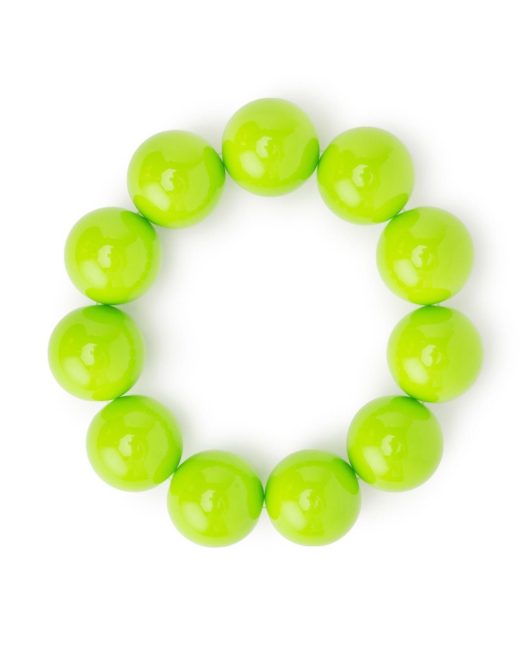 Bracciale con sfere 20 mm elastico in acrilico verde - Mya Accessories