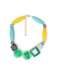 Collana girocollo in acrilico con elementi geometrici multicolore - Mya Accessories