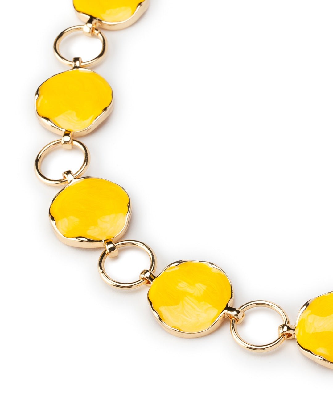 Collana girocollo in metallo con sfere schiacciate smaltate gialle - Mya Accessories