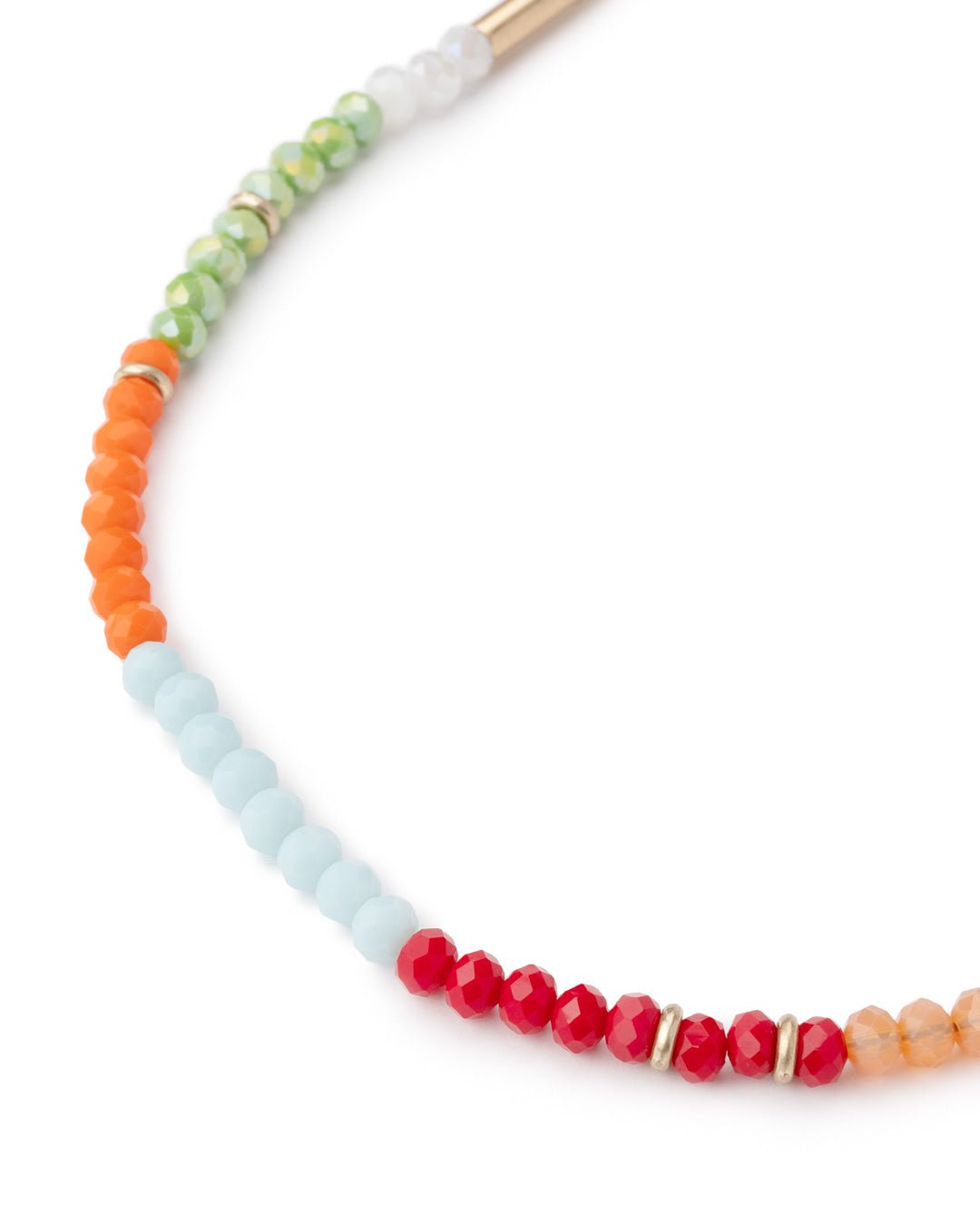 Collana lunga in metallo con perline multicolore - Mya Accessories