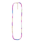 Collana lunga in metallo con perline multi rosa - Mya Accessories