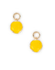Orecchini in metallo pendenti circolari smaltati giallo - Mya Accessories