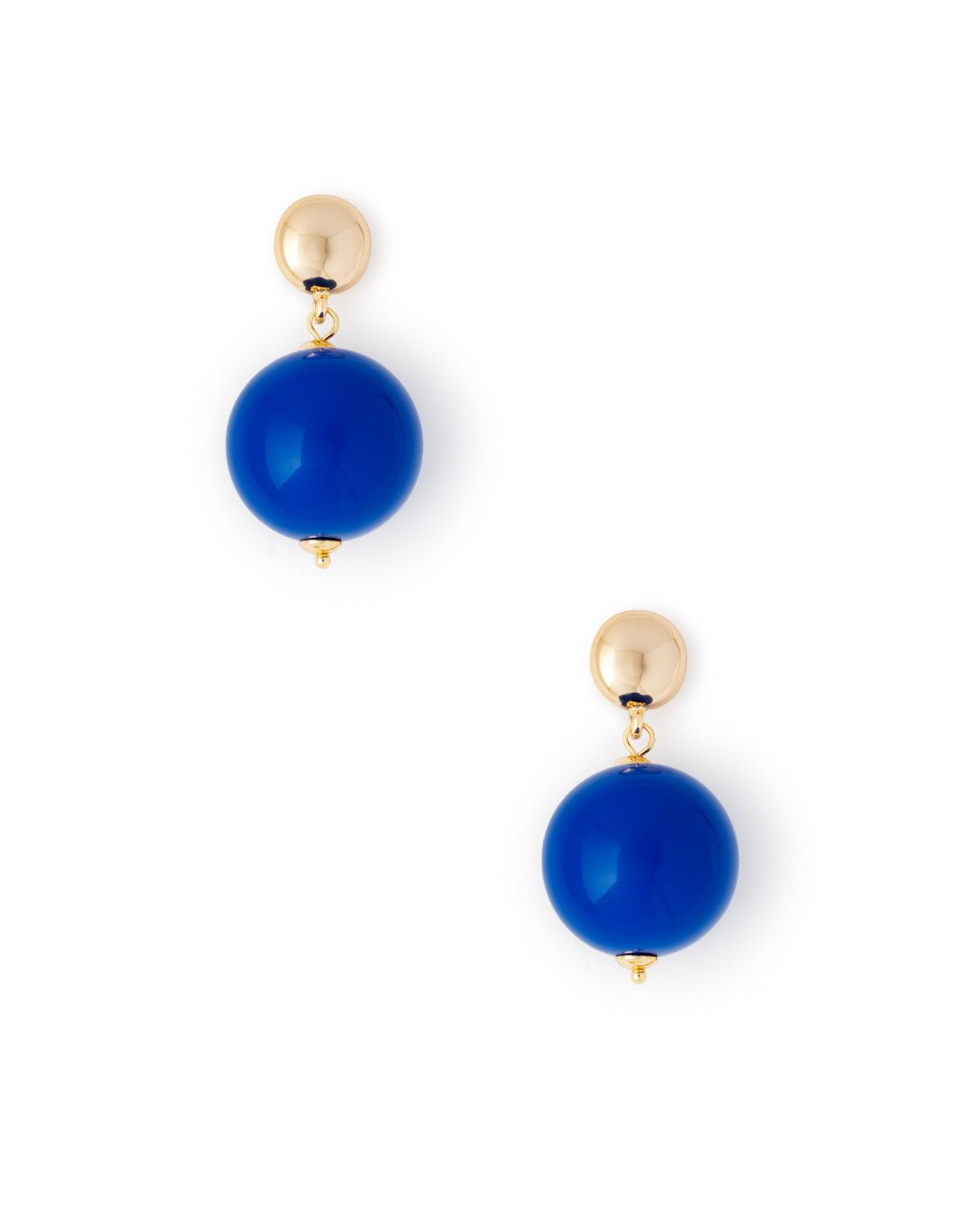 Orecchini in ottone con sfera XXL in acrilico blu - Mya Accessories