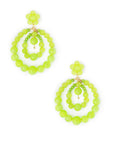Orecchini strutturati a goccia con perline in acrilico verde lime - Mya Accessories