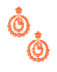 Orecchini strutturati a goccia con perline in acrilico arancio - Mya Accessories