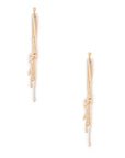 Orecchini pendenti lunghi con fili di microcristalli rosa con nodo - Mya Accessories
