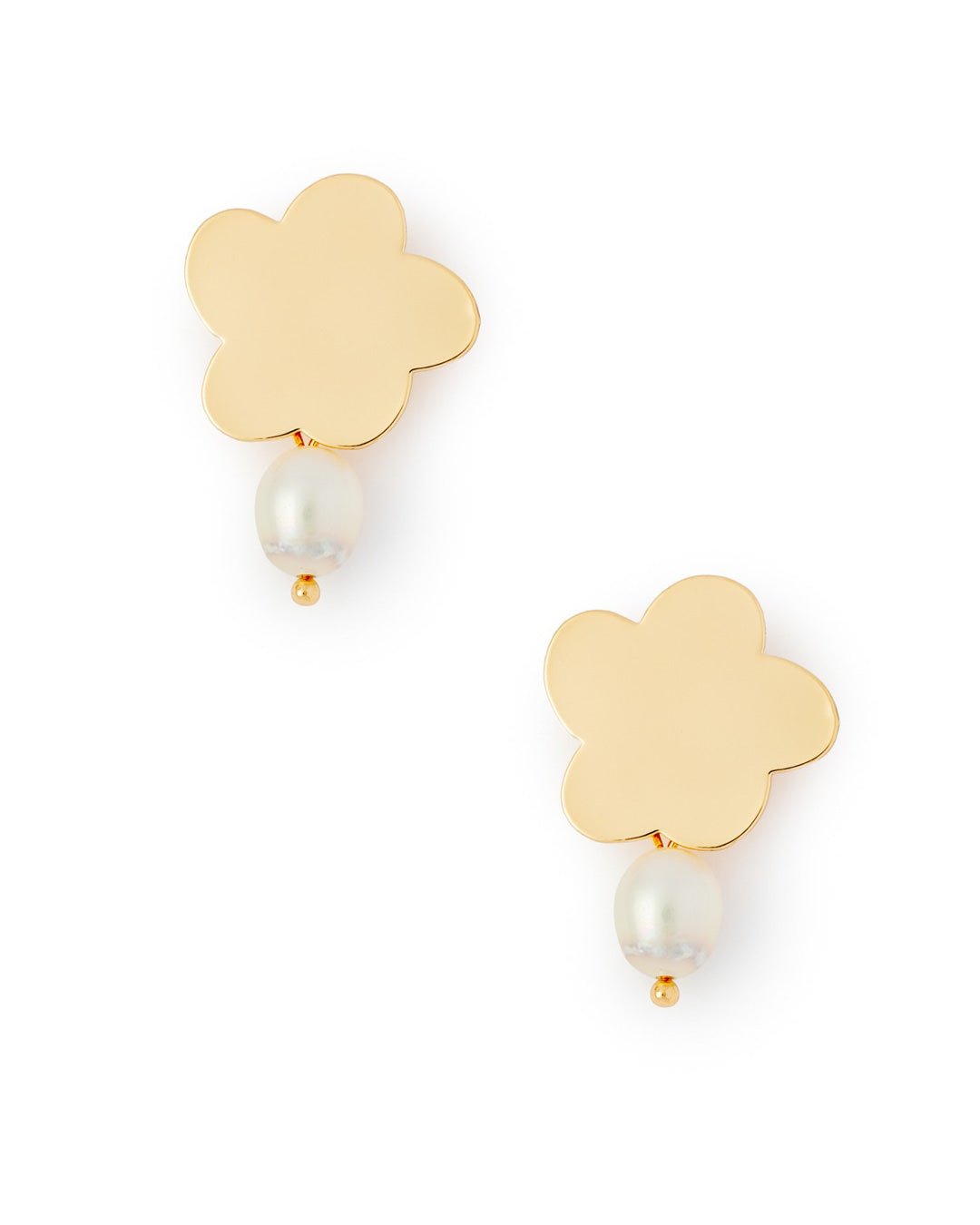 Orecchini con fiorellini in ottone con perlina in vetro pendente - Mya Accessories