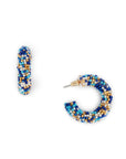 Orecchini semicerchio con perline in vetro multi blu - Mya Accessories