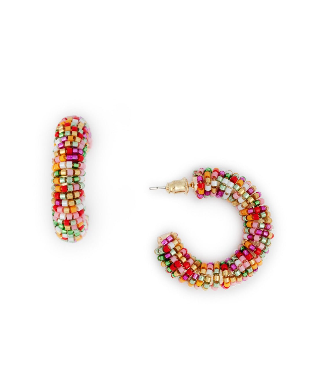 Orecchini semicerchio con perline in vetro multicolore - Mya Accessories