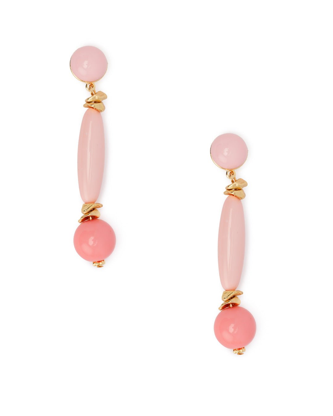 Orecchini in acrilico tubolari pendenti tono rosa - Mya Accessories