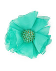 Spilla in tessuto a forma di fiore con microcristalli verde - Mya Accessories
