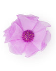 Spilla in tessuto a forma di fiore con microcristalli lilla - Mya Accessories