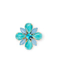 Spilla in ferro con fiore in vetro di gatto azzurro - Mya Accessories