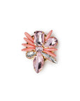 Spilla in ferro con fiore in vetro e acrilico tono rosa - Mya Accessories